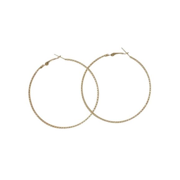 Oversized Textured Metal Hoop Earrings - Picture 1 of 9